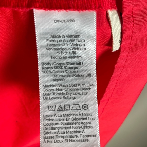 Madewell Poplin Cotton Crewneck Bubble Short Sleeve Mini A-line Dress Sz 6 Red - Picture 9 of 16